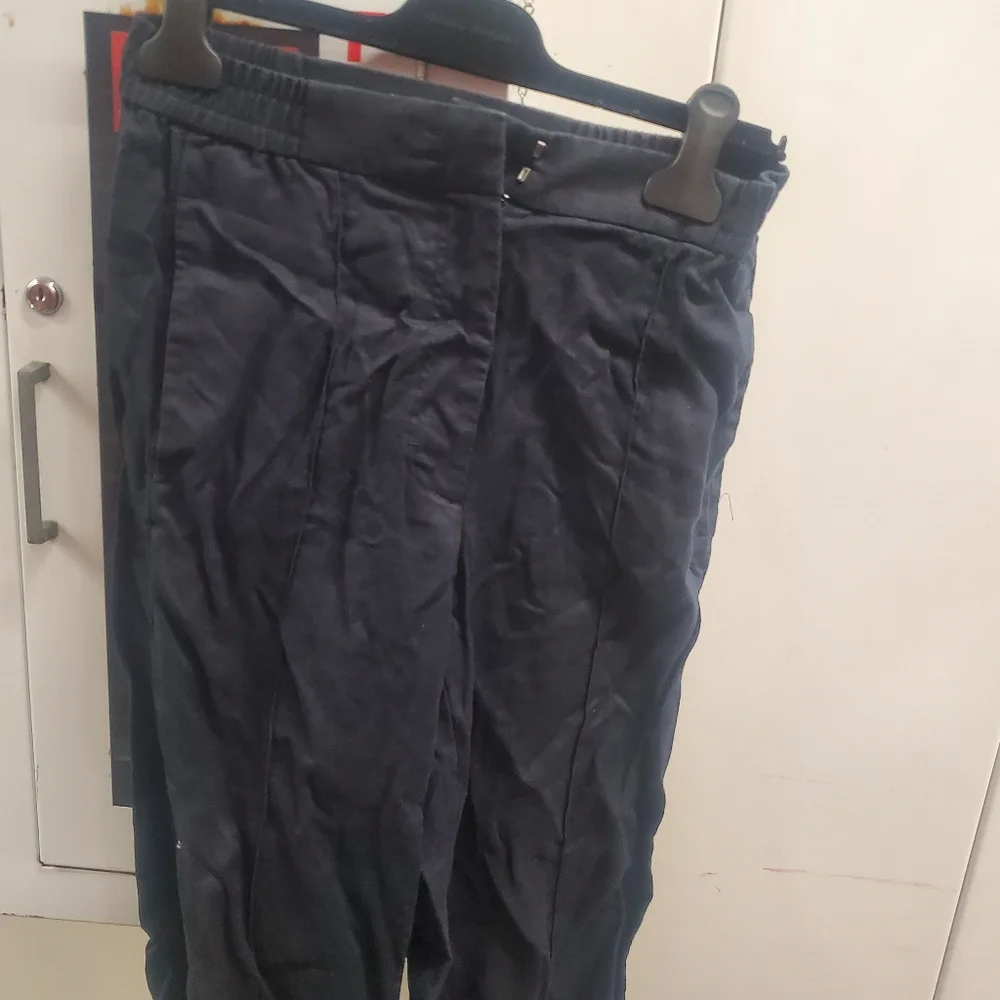 COS High Rise Wide Leg Semi Elastic Waist Pants Linen Flat Front Size 2